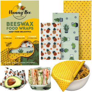 Beeswax Wrap (Pineapple, Cactus, Star) - 3 Pack