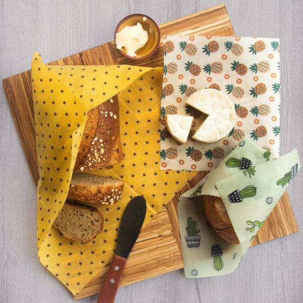 Beeswax Wrap (Pineapple, Cactus, Star) - 3 Pack