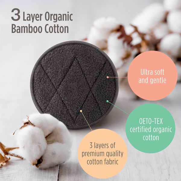 Reusable Cotton Rounds (18 pack) + Rattan Storage Basket