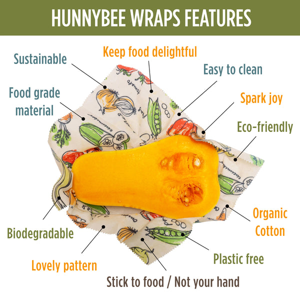 Beeswax Wraps (Vegetable Medley) - 7 Pack